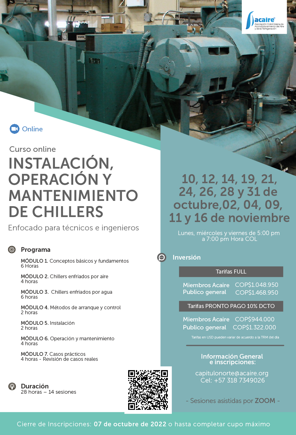 Curso Online - Instalación, Operación y mantenimiento de Chillers